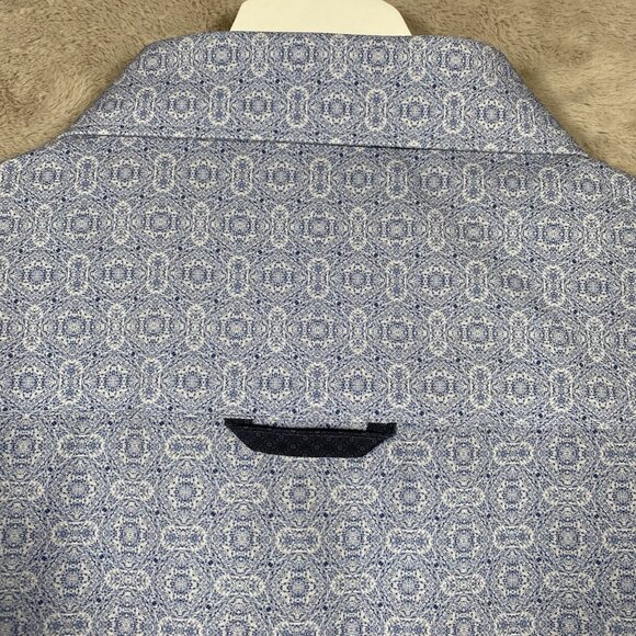 7 Diamonds Shirt Mens L Liberty 4 Way Stretch Performance Button Up Short Sleeve - Picture 8 of 11